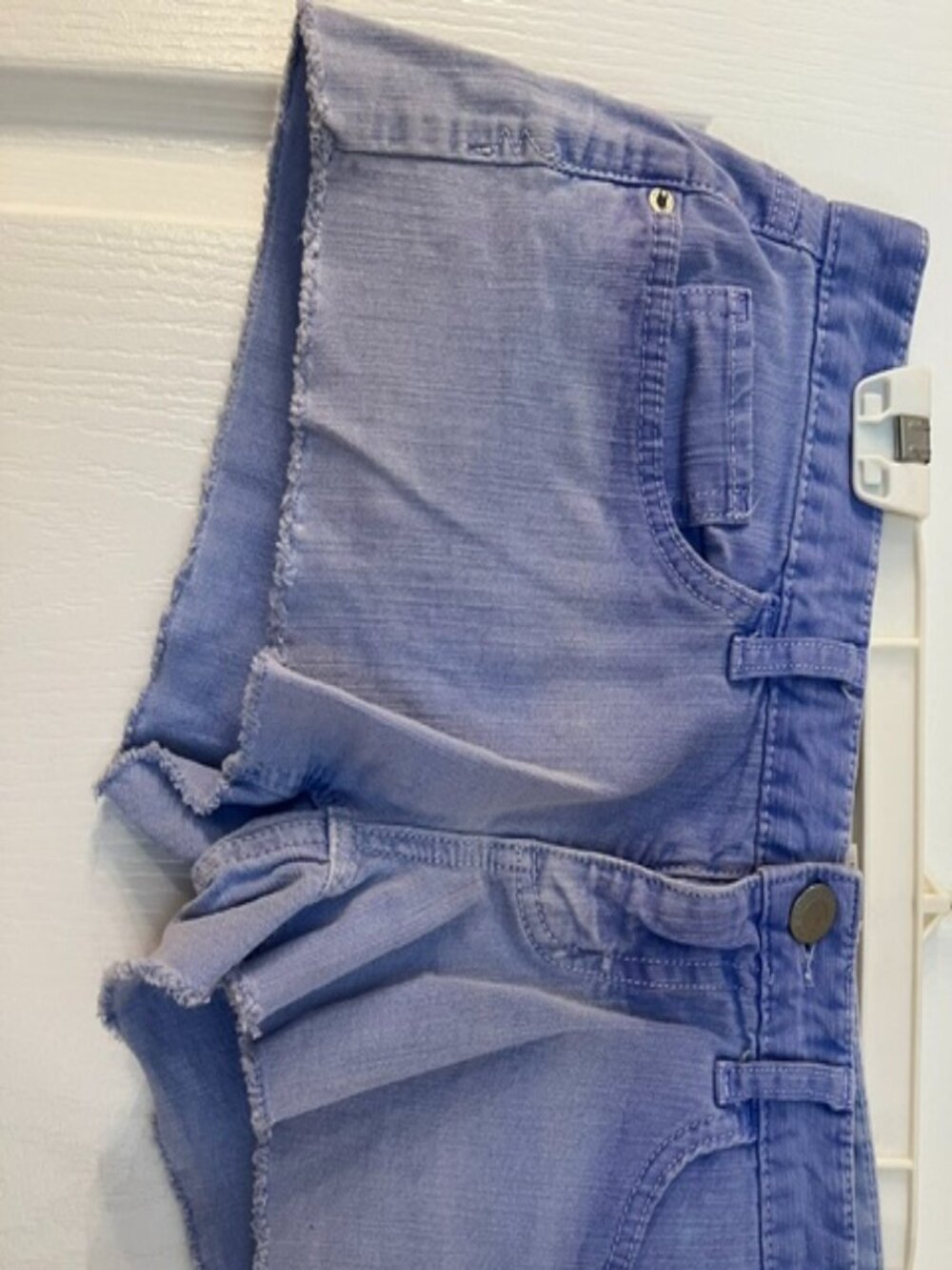 Light Purple Frayed-Hem Denim Shorts - Size 11
